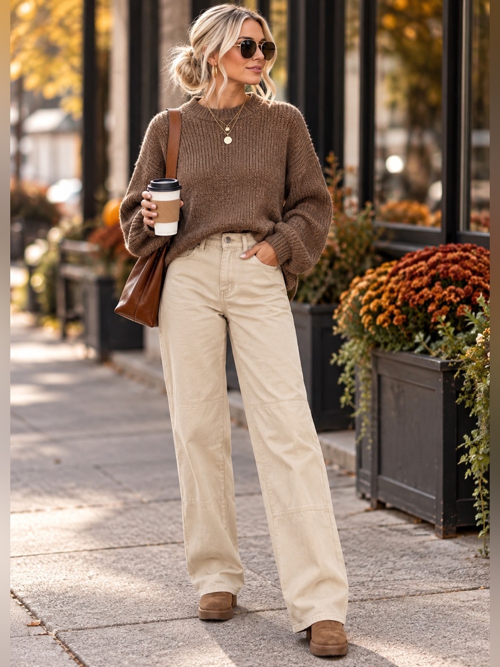 Wilfred Free Aritzia Cream Wide Leg Utility Pants Size 6